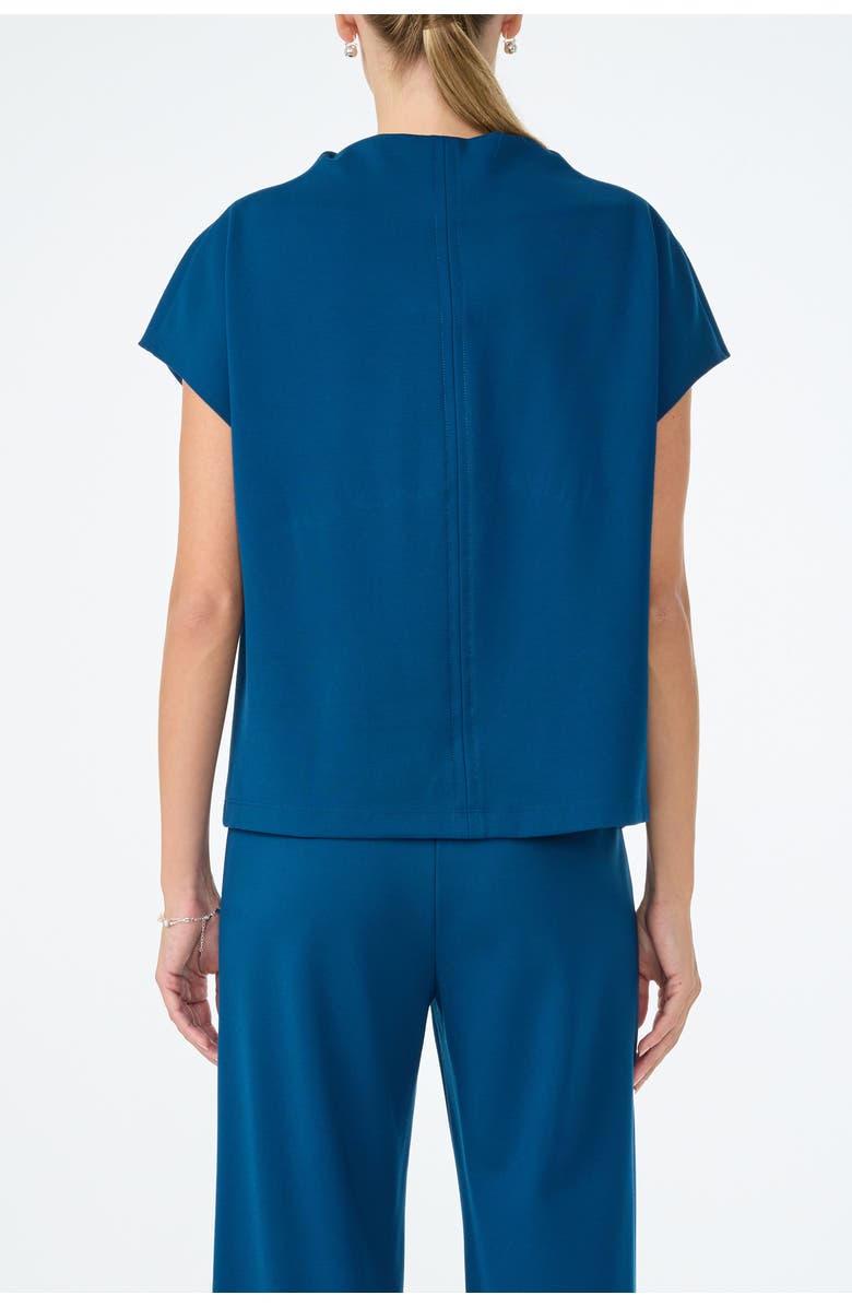 Trina Turk Pavilion High Neck Ponte Top, Alternate, color, Burle Blue