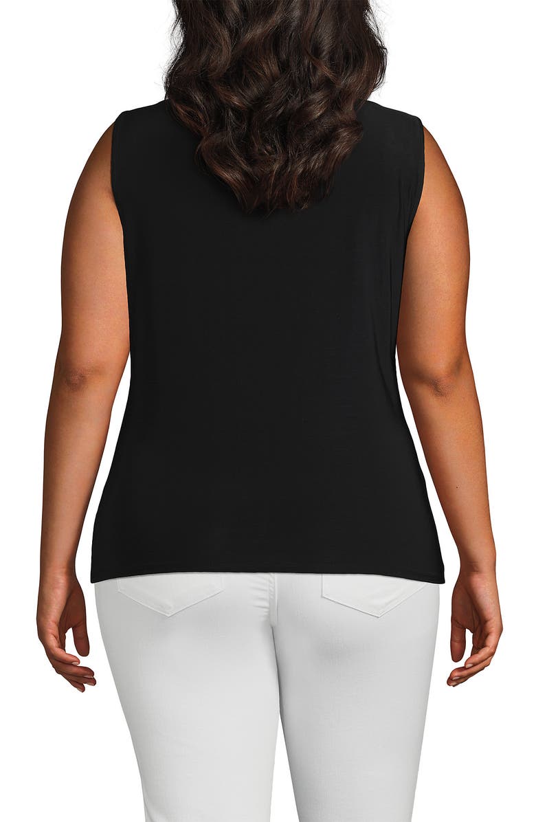 Lands' End Sleeveless Silky Knit Drape Front Top, Alternate, color, 