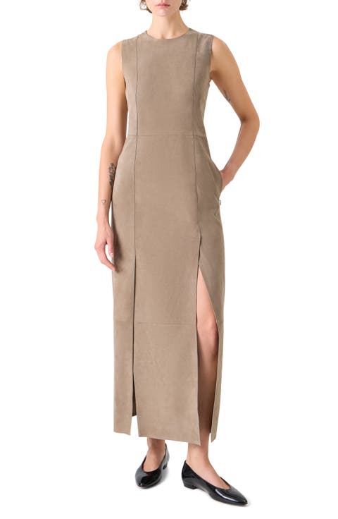 Suede Column Dress