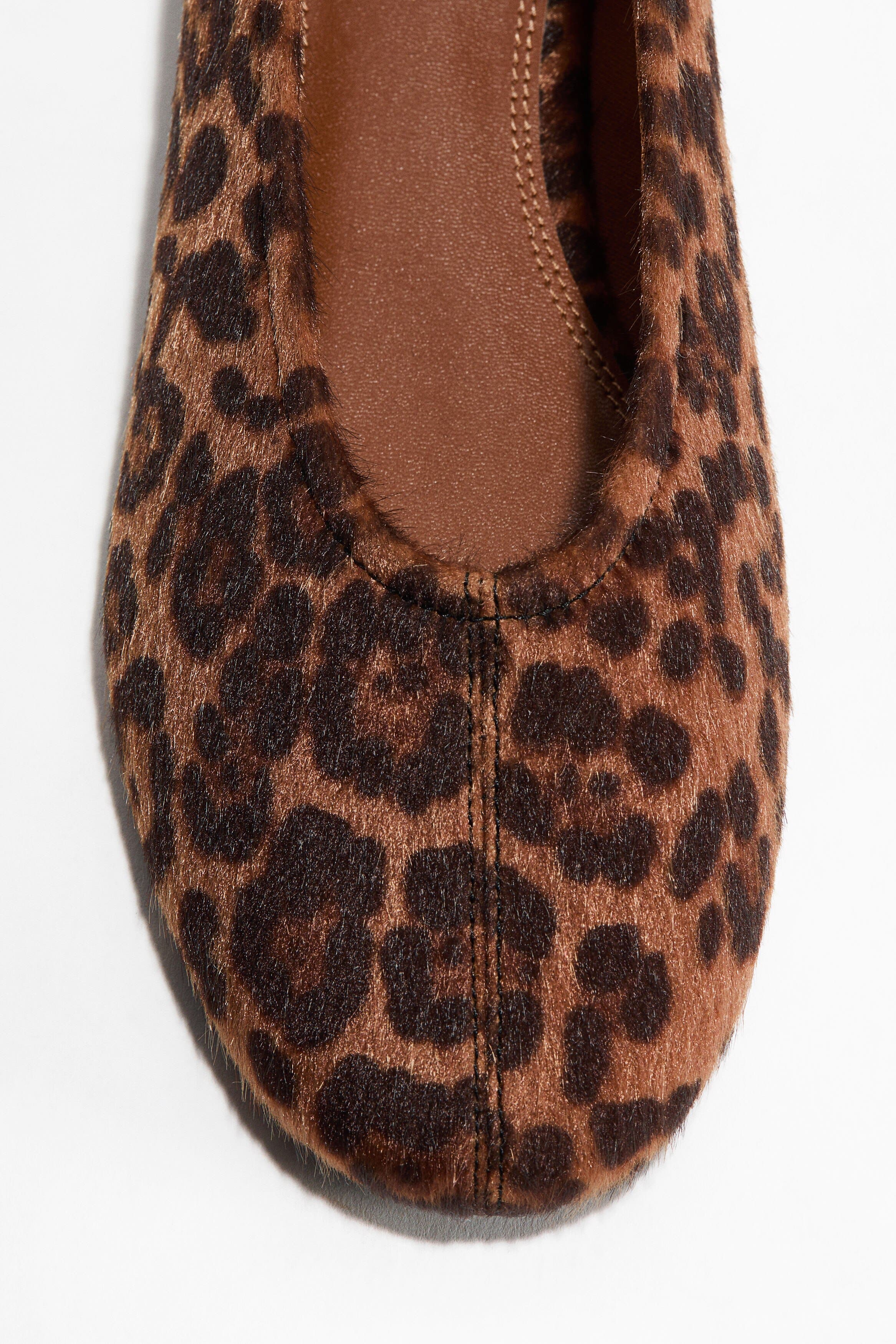 H&M Ballet Flats, Alternate, color, Brown/Leopard Print