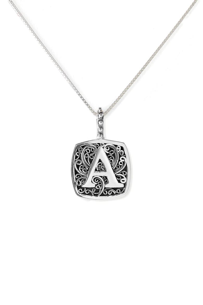 Initial Pendant Necklace, Main, color, A