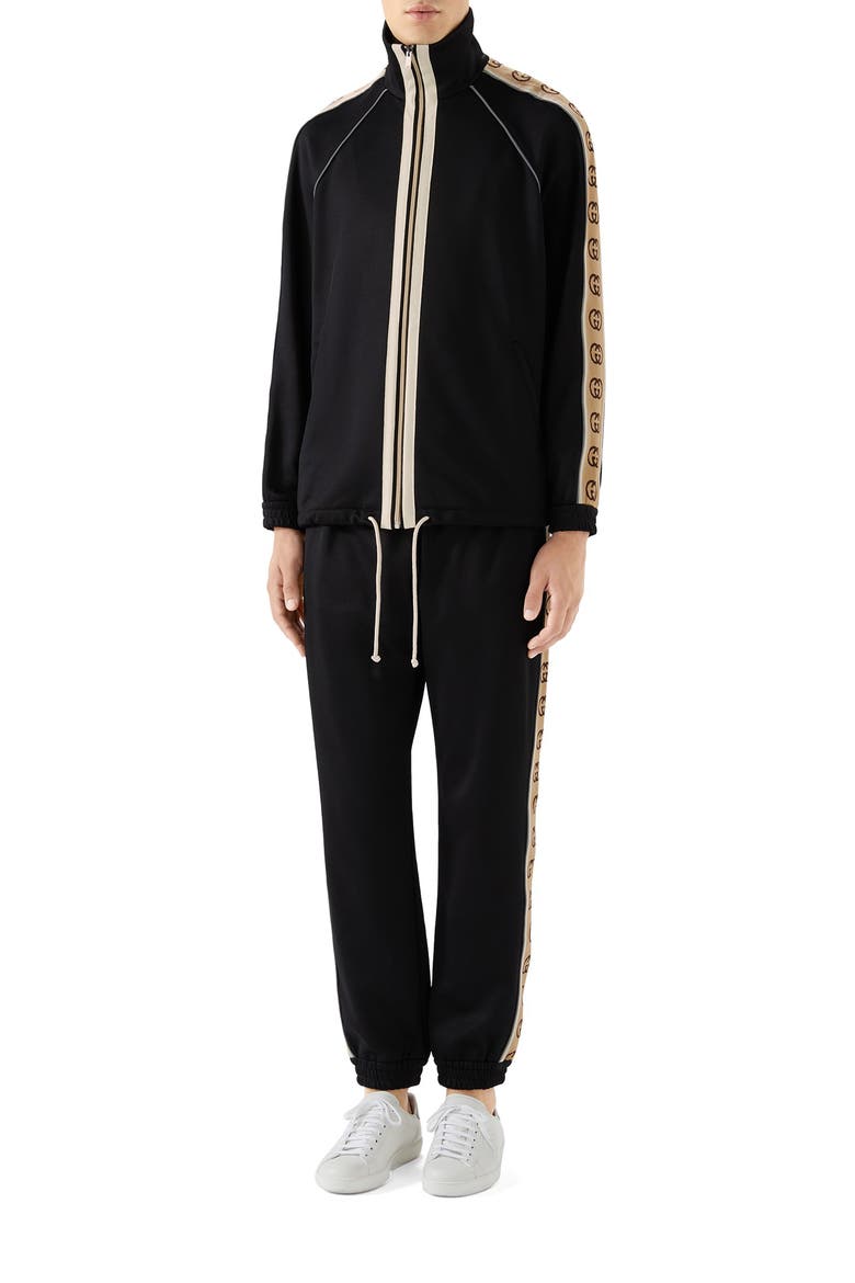 Loose Technical Jersey Jogging Pants, Alternate, color, BLACK