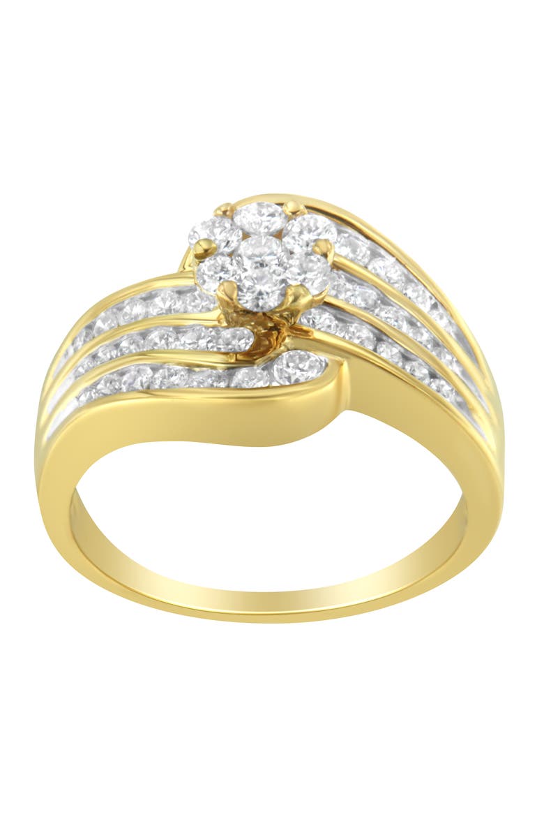14K Yellow Gold 1 1/2 Cttw Diamond Cocktail Bypass Ring, Alternate, color, Yellow Gold