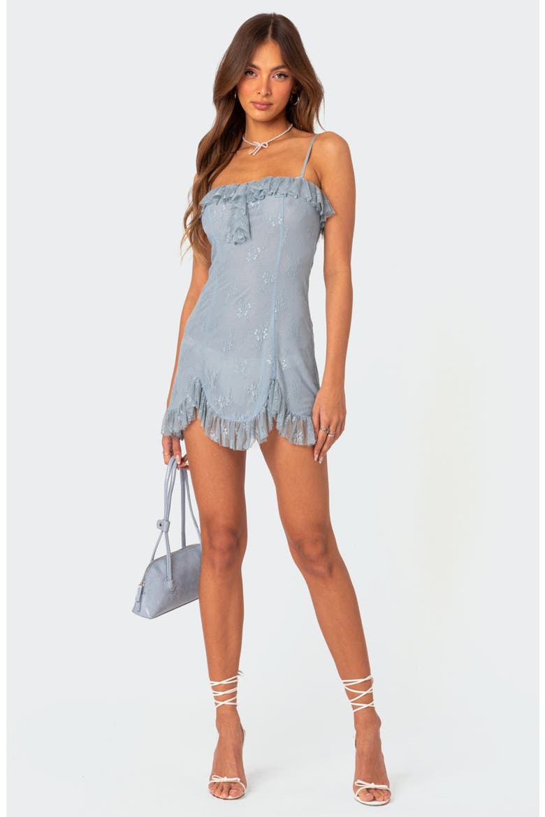 Fairy Girl Ruffle Lace Sleeveless Minidress, Alternate, color, BLUE