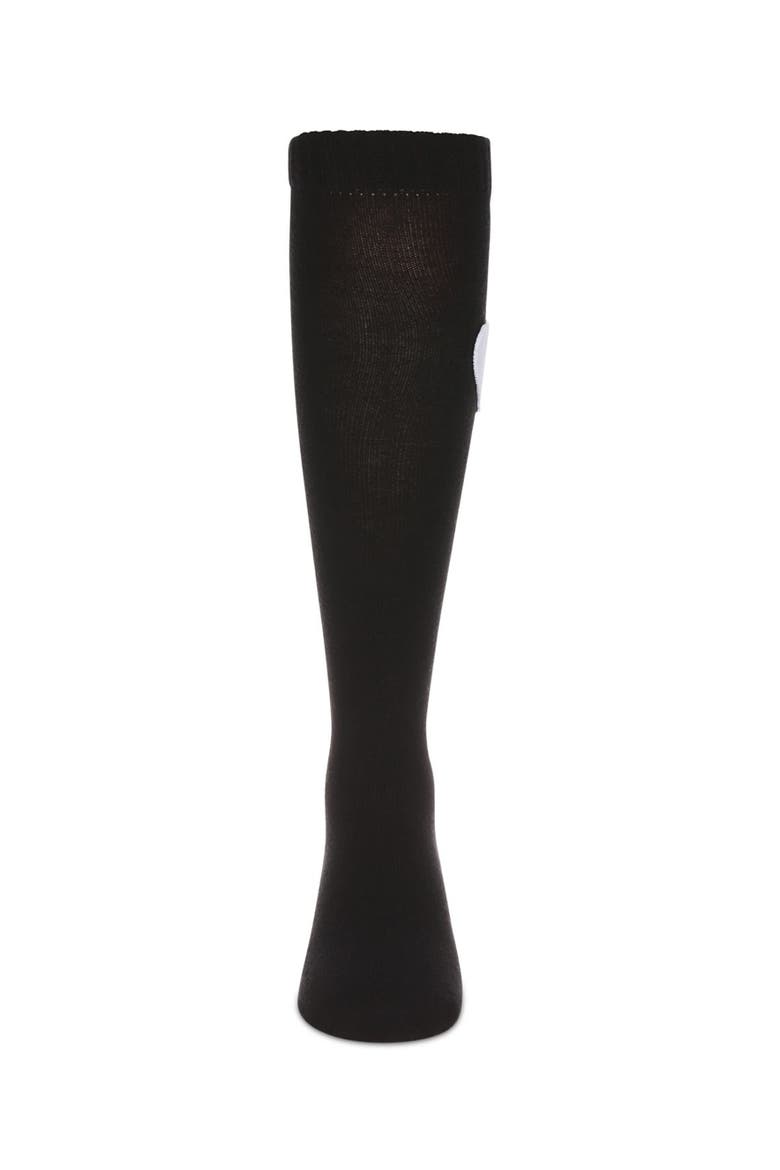 Fuzzy Heart Knee High Socks, Alternate, color, Black