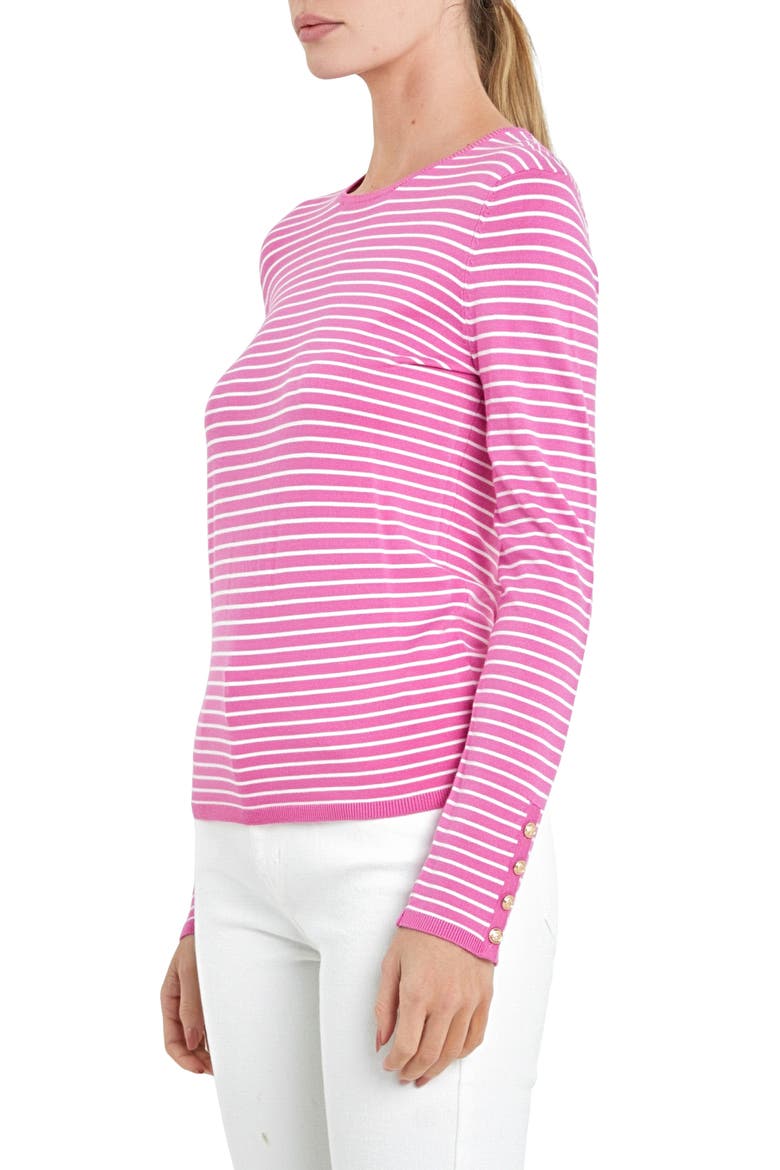 Stripe Sweater, Alternate, color, PINK/ WHITE