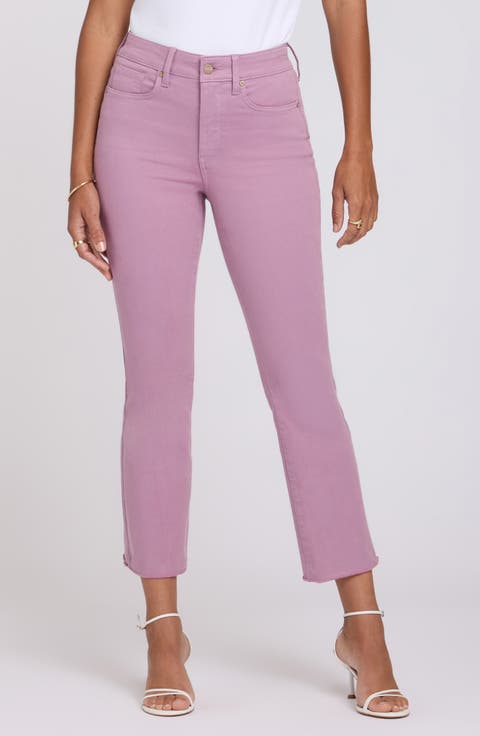 Billie Mini High Waist Fray Hem Ankle Bootcut Jeans (Regular & Petite)