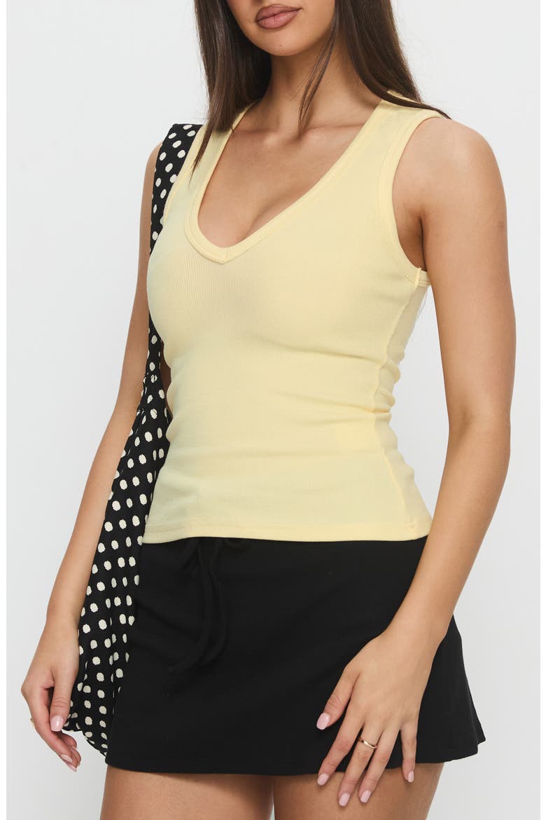 Baseline V-Neck Rib Tank, Alternate, color, YELLOW