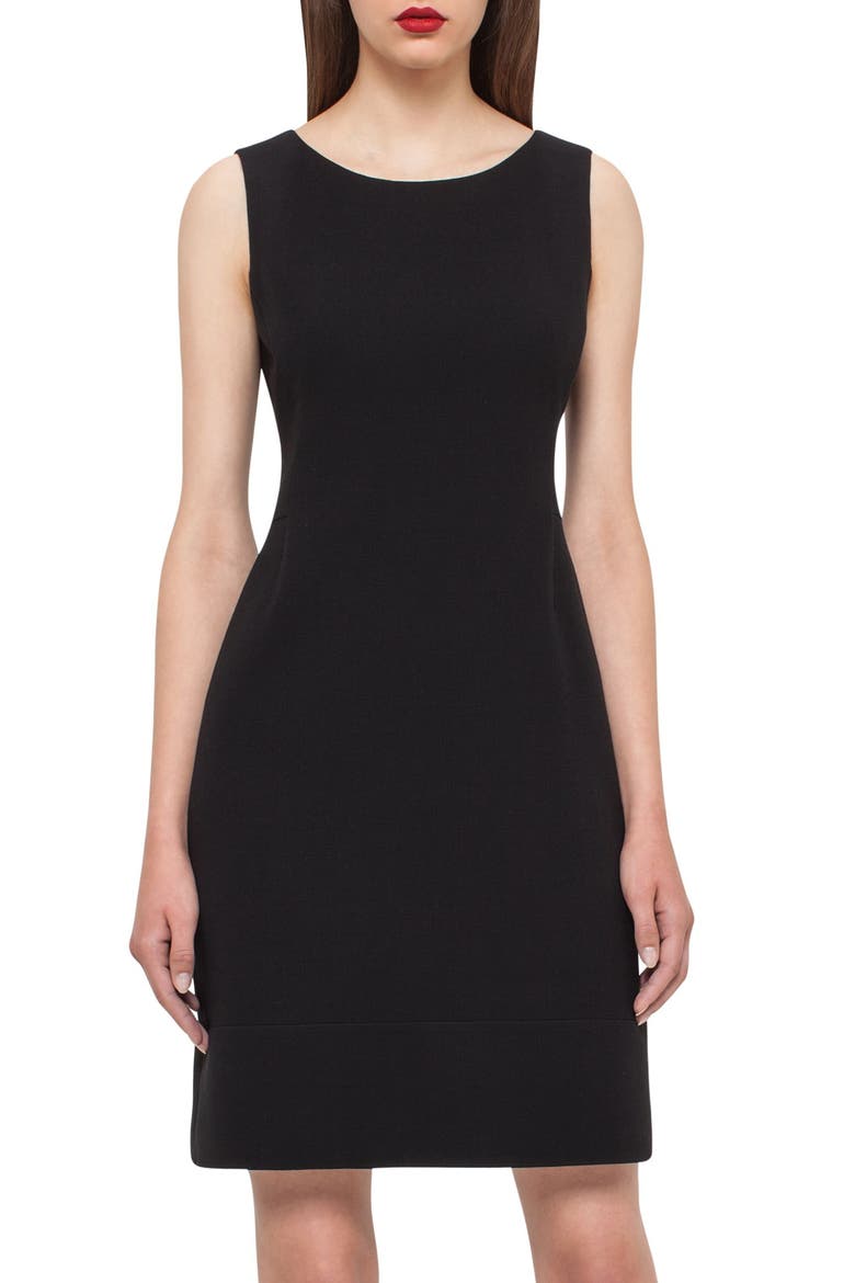 Double Face Wool Blend Dress, Alternate, color, BLACK