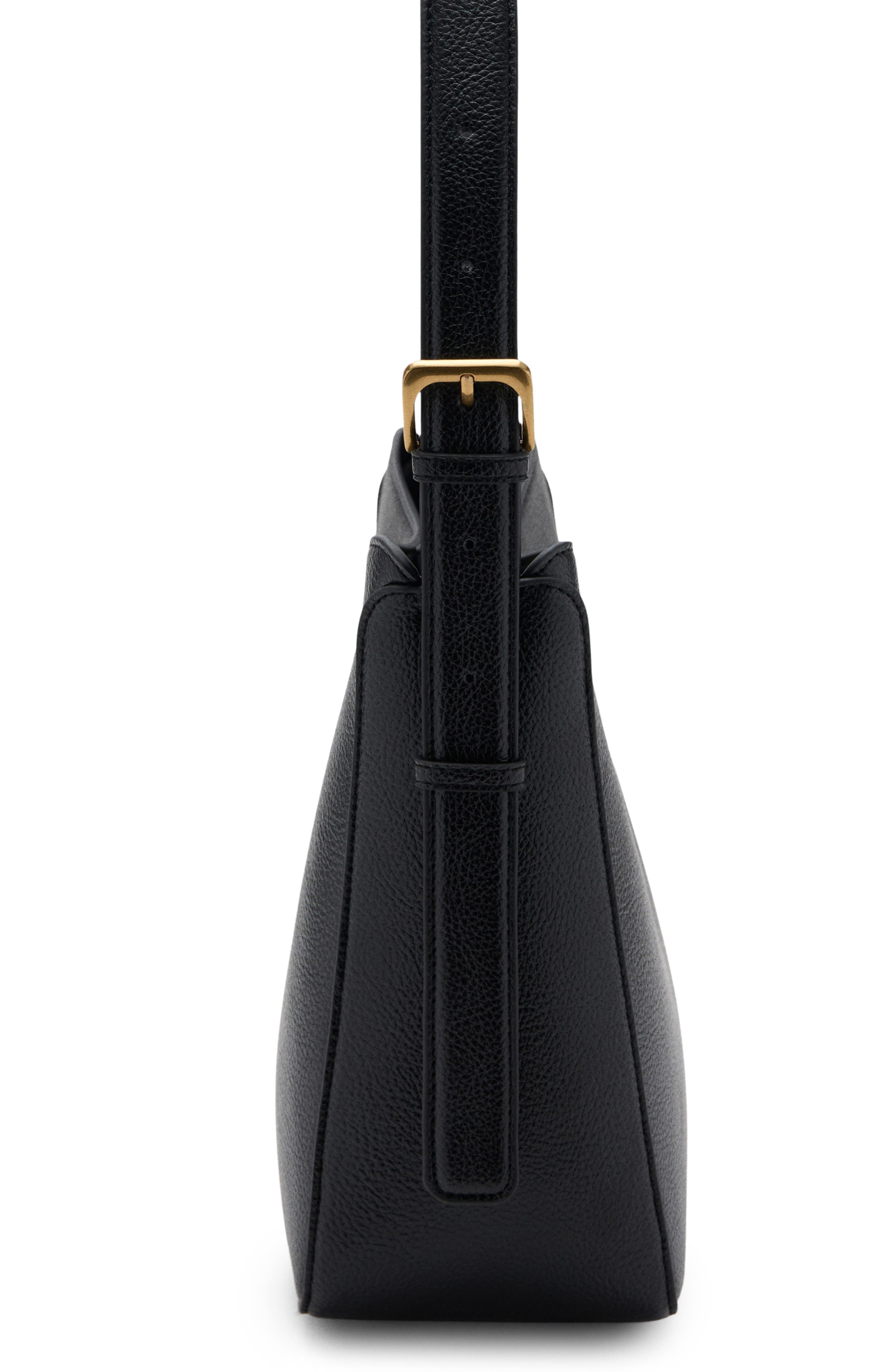 MANGO Medium Faux Leather Bucket Bag, Alternate, color, 