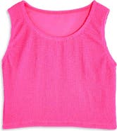 Limeapple Crinkle Cropped Tank Top