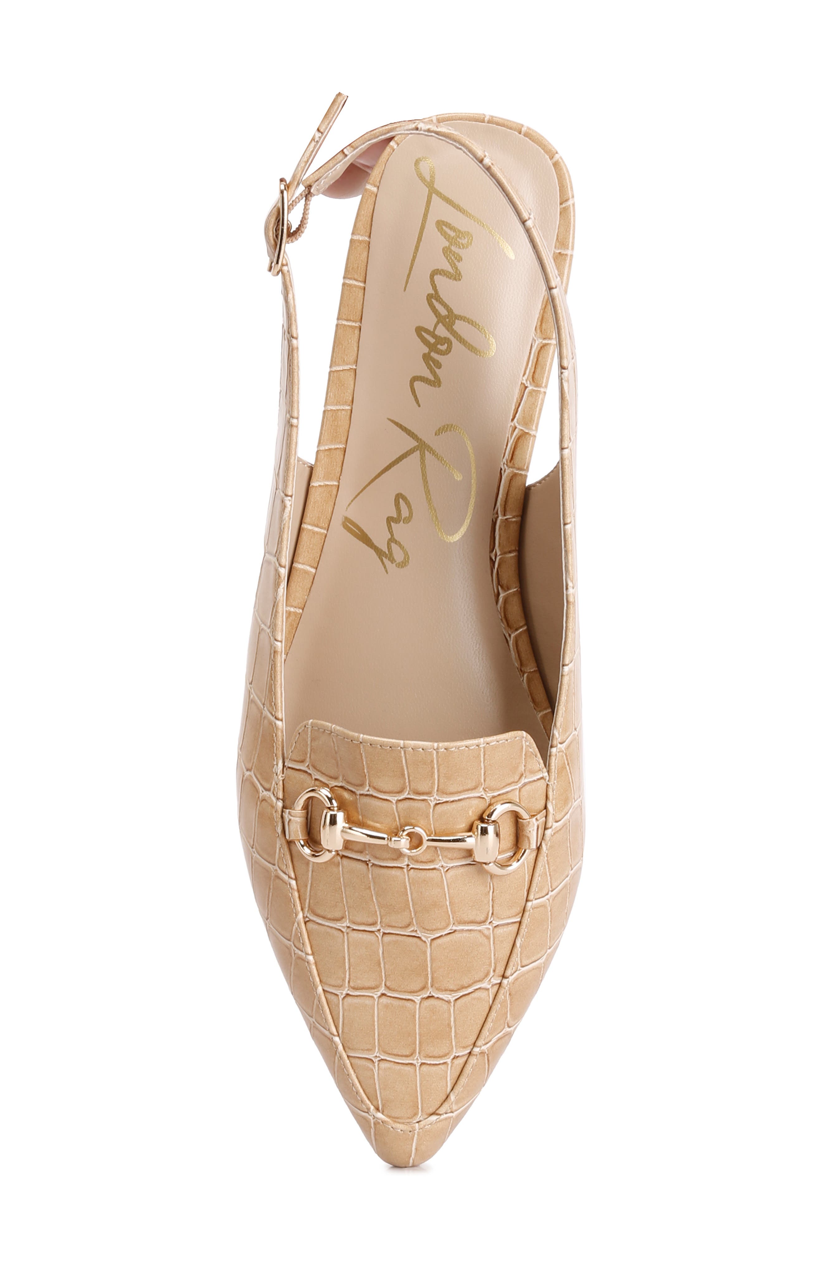 LONDON RAG Trempe Croc Embossed Slingback Flat, Alternate, color, 