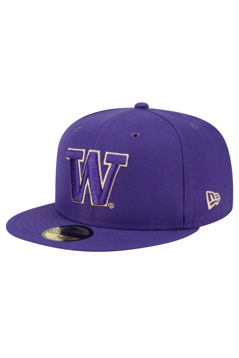 Men's New Era Purple Washington Huskies 59FIFTY Fitted Hat, Main, color, Purple