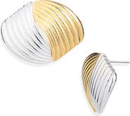 Cara Two-Tone Button Earrings
