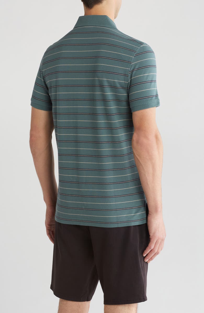 Brooks Brothers Stripe Short Sleeve Cotton Polo, Alternate, color, Green Multi