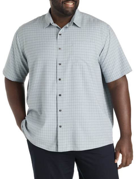Big & Tall Plaid Microfiber Sport Shirt