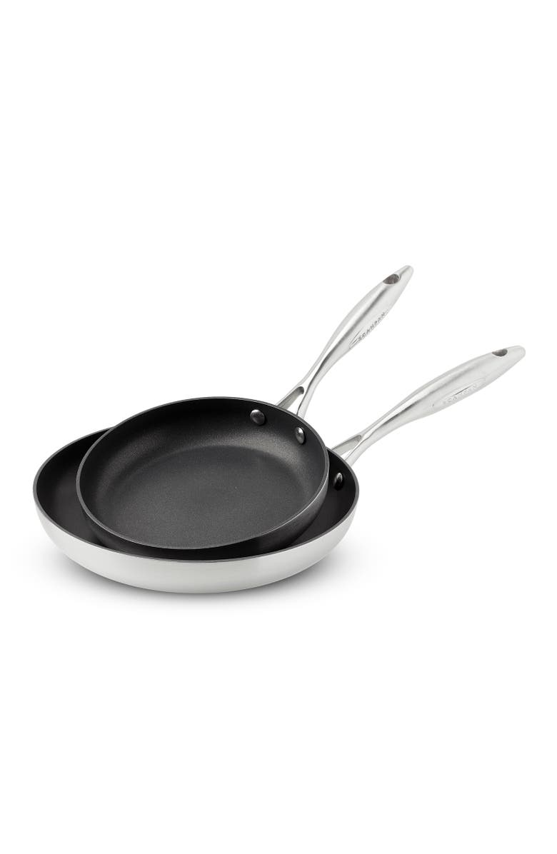 Scanpan CTX 2 Piece Nonstick Fry Pan Set, 8" & 10.25", Stainless, Alternate, color, Silver