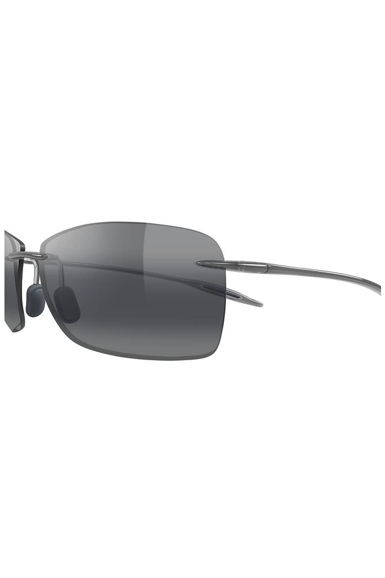 Lighthouse 65mm Polarized Rectangle Sunglasses, Alternate, color, GREY / GREY
