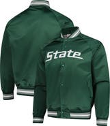 Mitchell & Ness Men's Mitchell & Ness Green Michigan State Spartans Lightweight Current Logo Satin Full-Snap Jacket