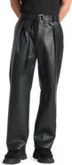 Manière De Voir Serge Relaxed Fit Leather Pleated Trousers