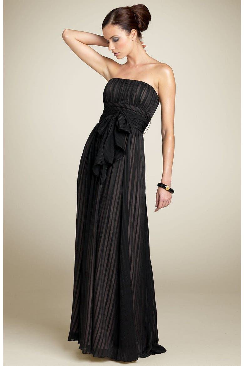 Strapless Silk Gown, Main, color, BLACK