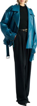 Balmain Lambskin leather biker jacket