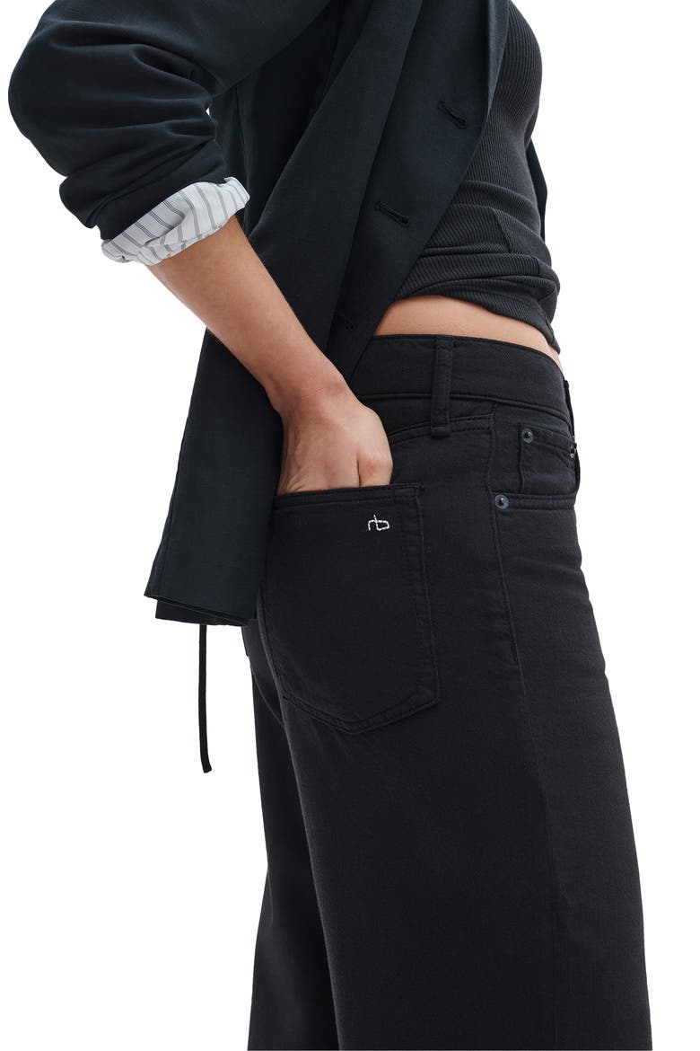 Featherweight Andi High Waist Wide Leg Jeans, Alternate, color, BLACK