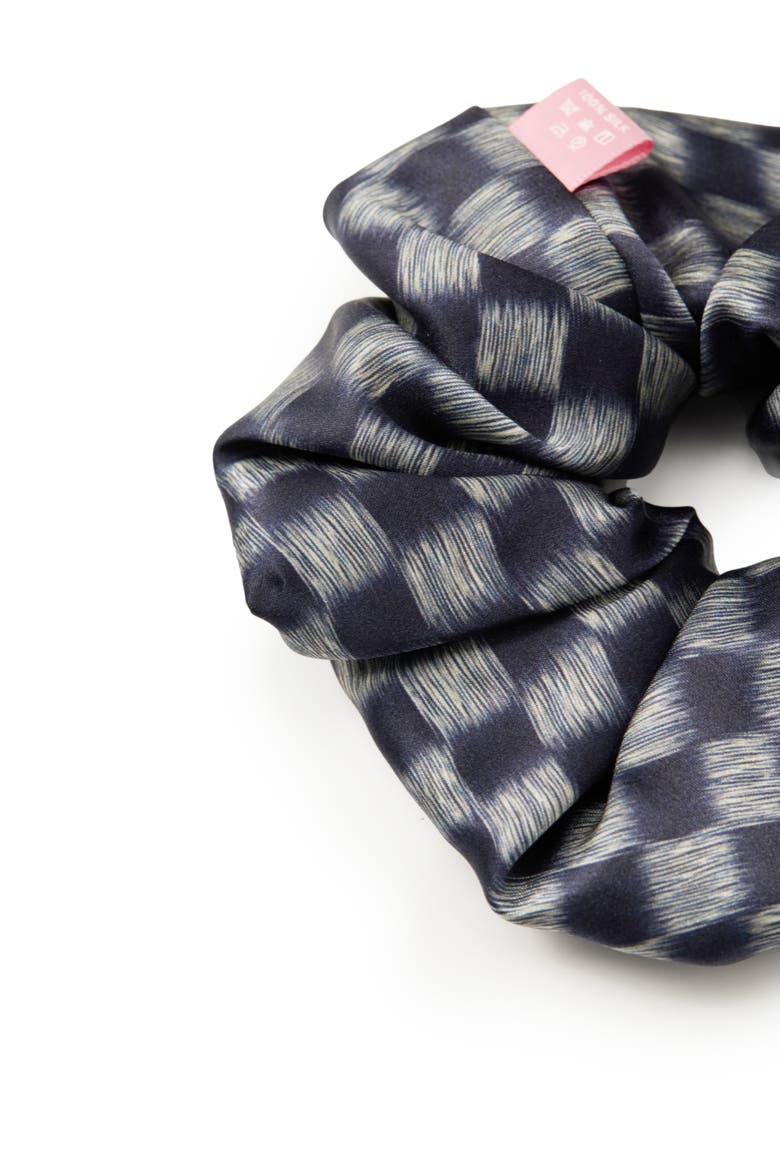 Lunelle Silk Scrunchie, Alternate, color, Steel Blue