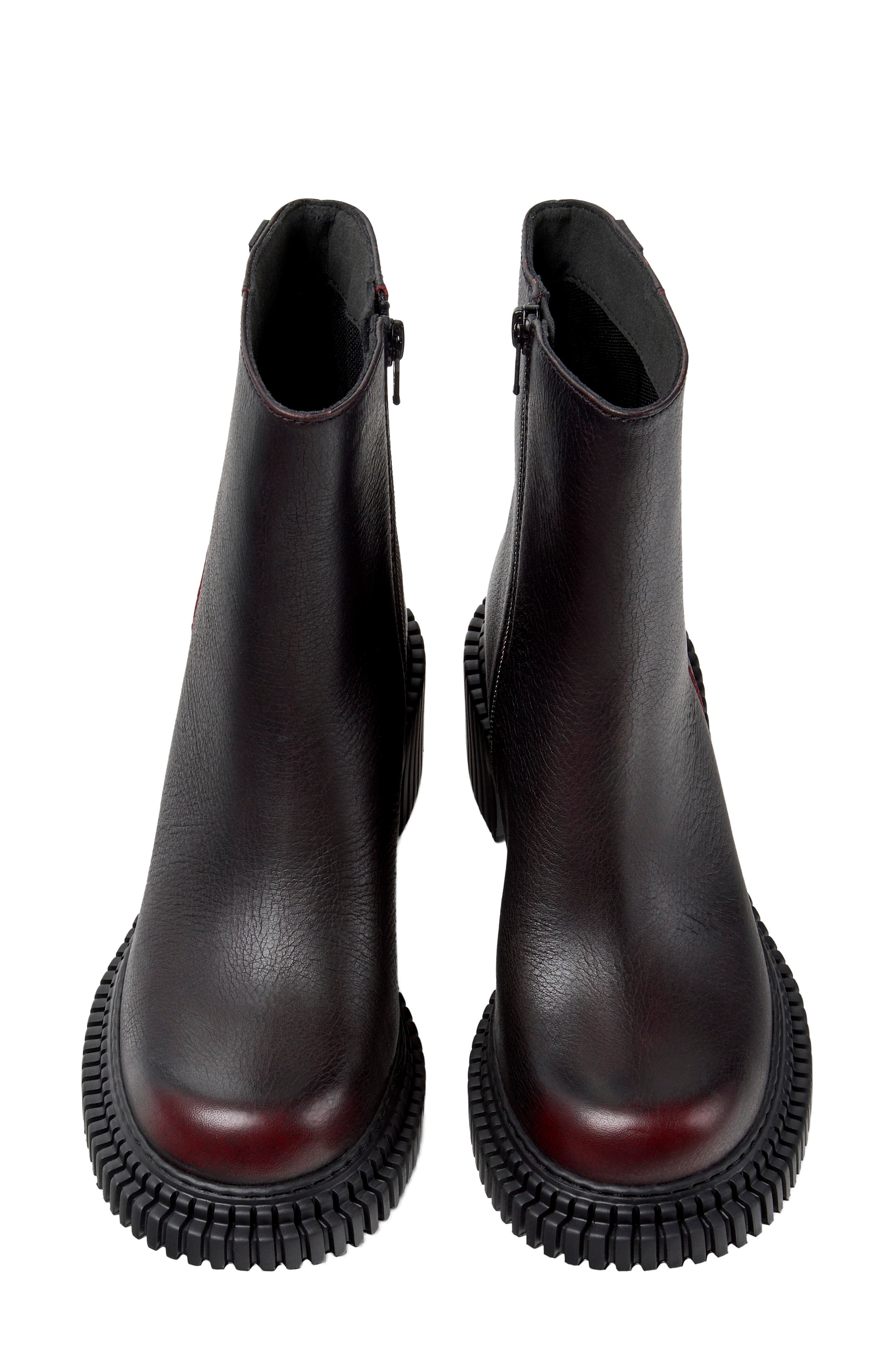 Pix London Zip Boot, Alternate, color, BURGUNDY