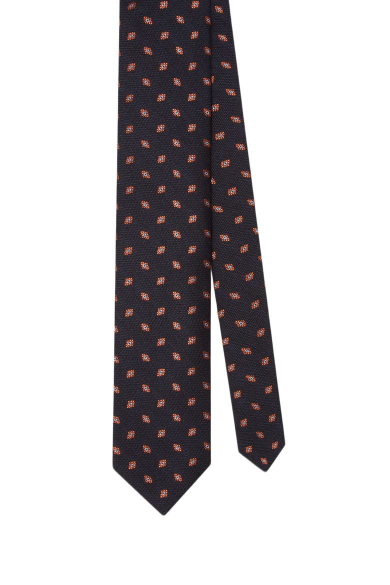 Robert Geo Neat Best of Class Necktie, Main, color, Navy
