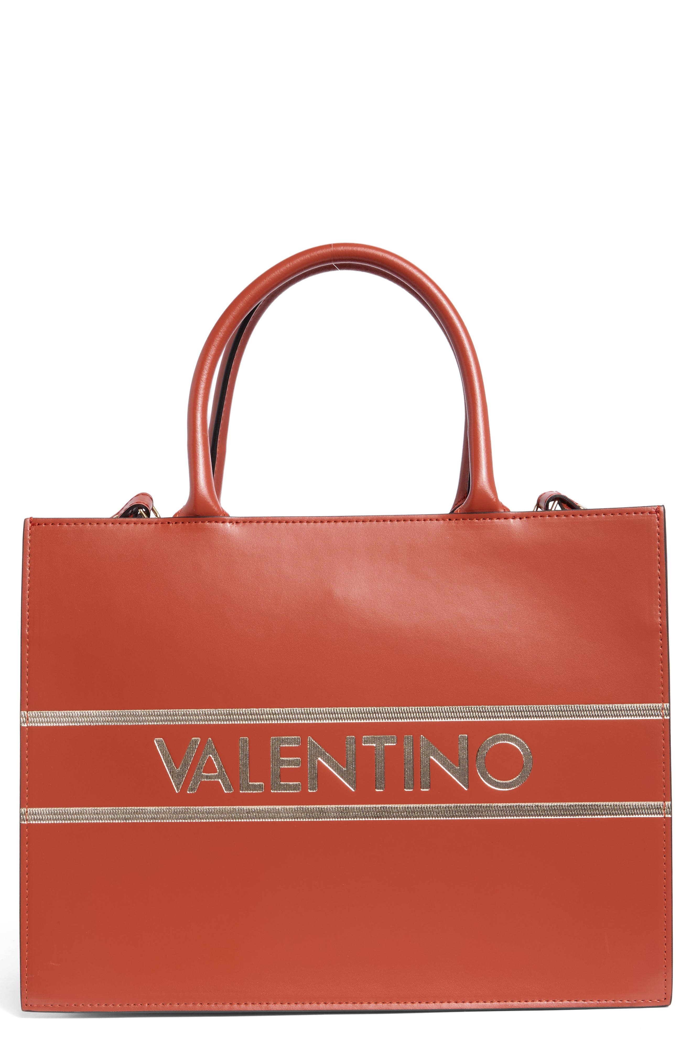 VALENTINO BY MARIO VALENTINO Victoria Gold Leather Tote Bag, Main, color, 