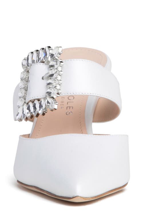Beautiisoles Georgina Pointed Toe Mule In Off White