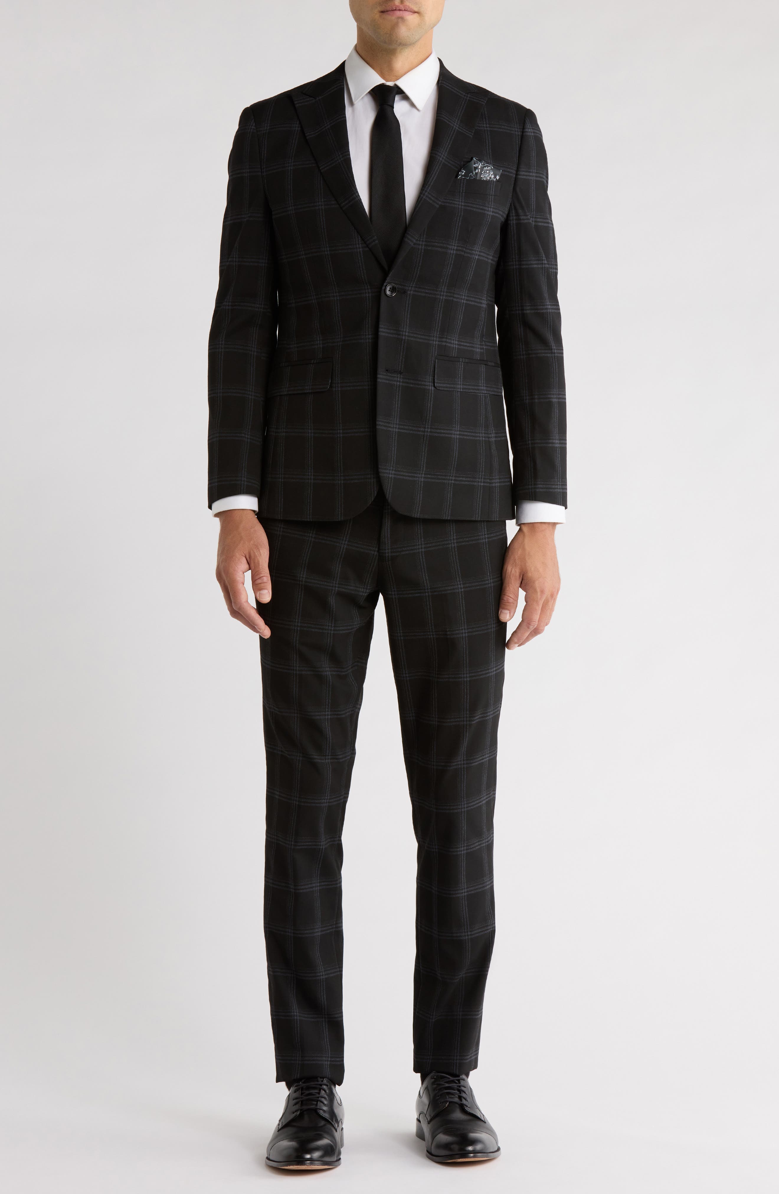 SOUL OF LONDON Fancy Plaid Two Button Slim Fit Suit