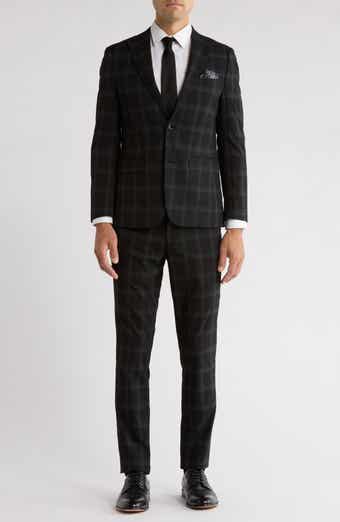 SOUL OF LONDON Fancy Plaid Two Button Slim Fit Suit
