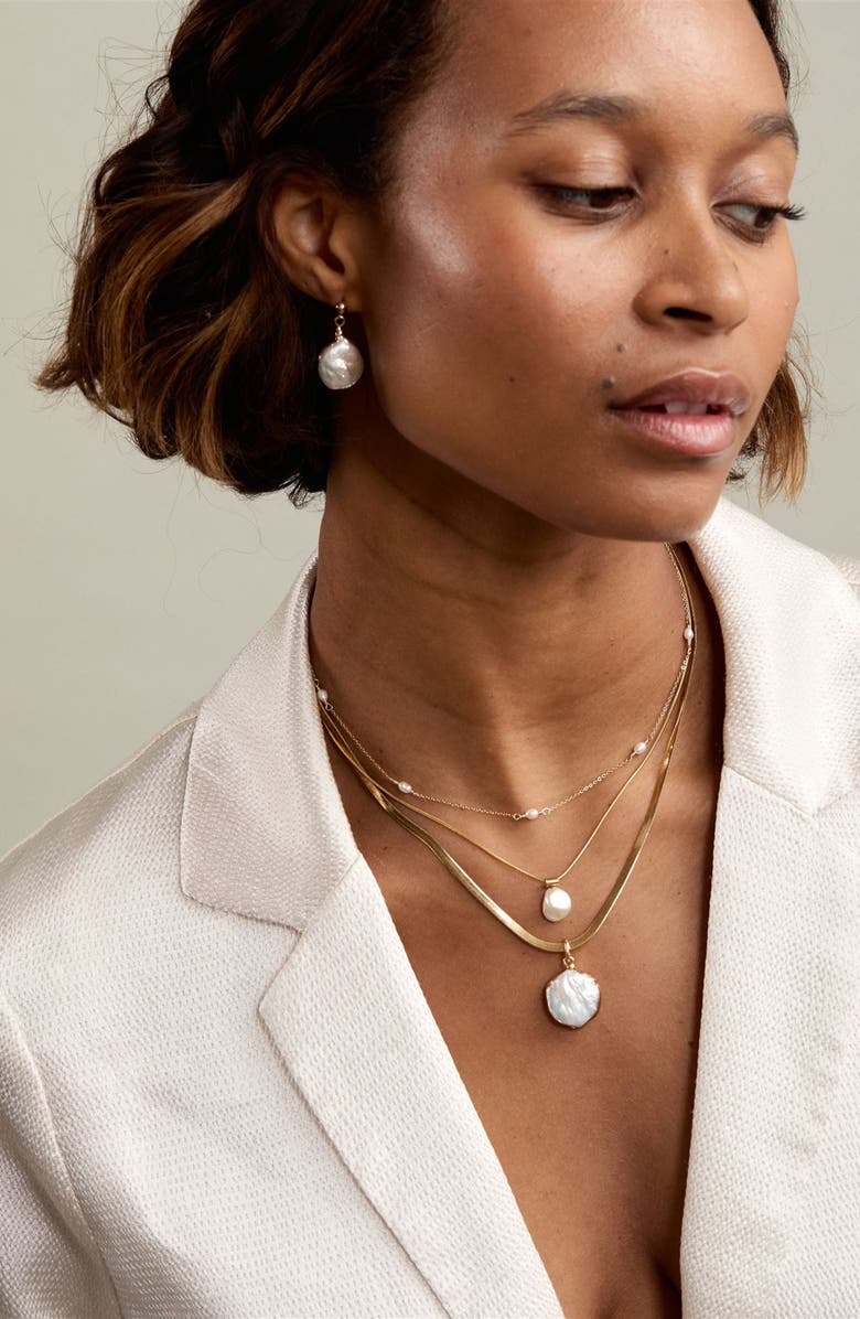 Set & Stones Gracie Freshwater Pearl Drop Earrings, Alternate, color, Gold