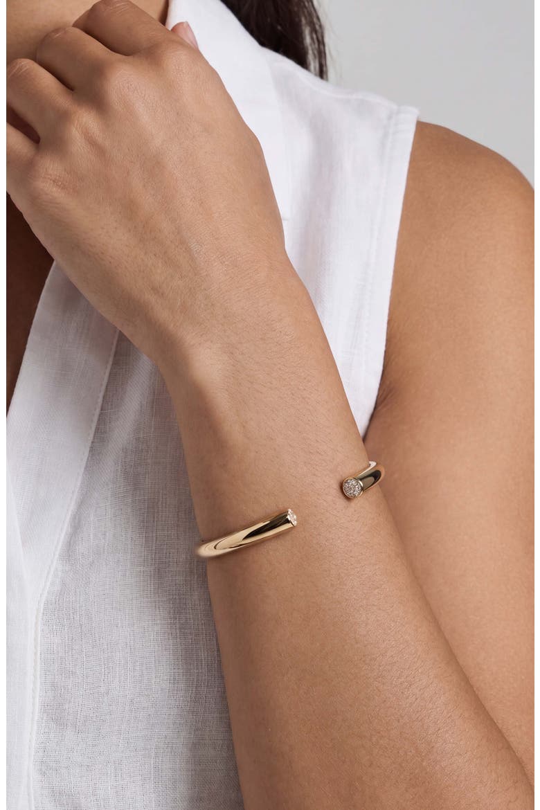 18k Gold Plated Open Cuff Bracelet, Alternate, color, GOLD