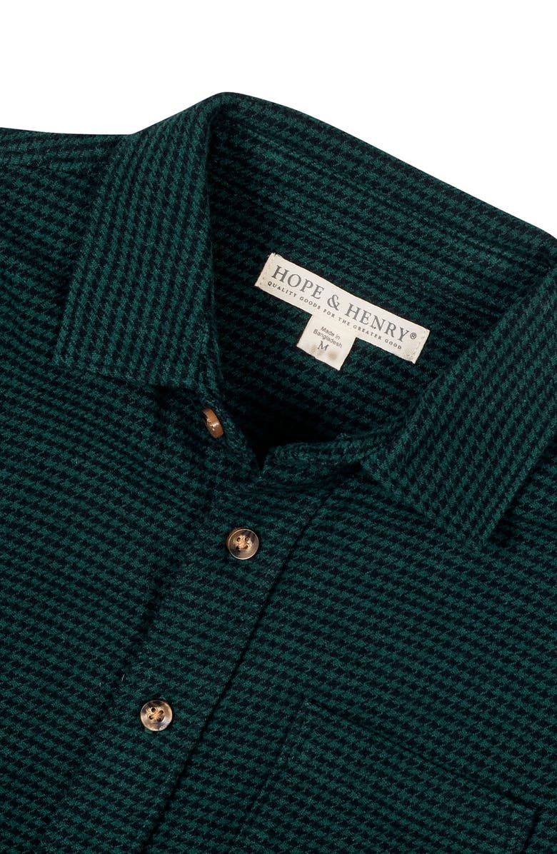 Hope & Henry Kids' Organic Long Sleeve Flannel Button Down Shirt, Alternate, color, Scottish Houndstooth