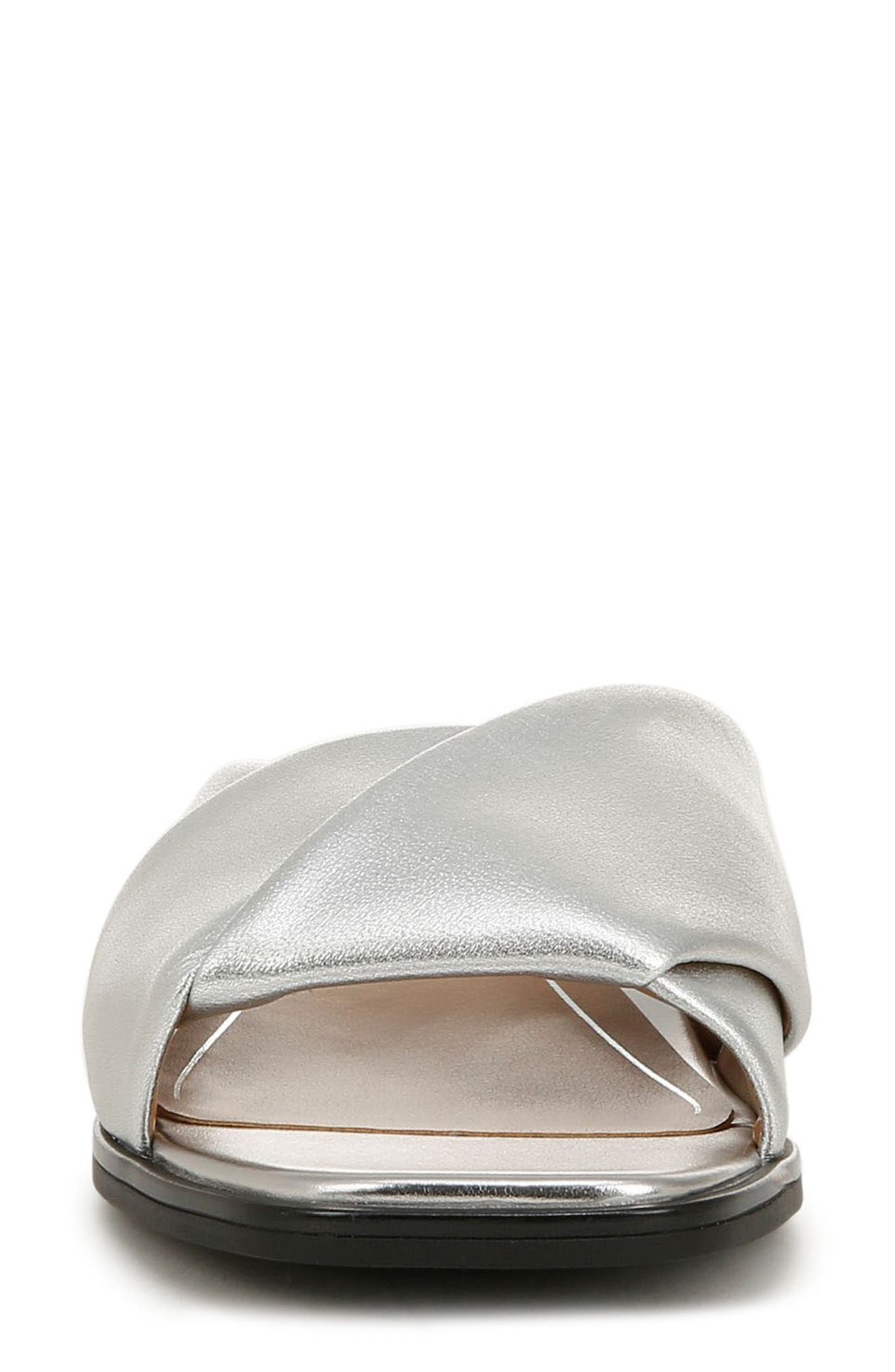 Miramar Slide Sandal, Alternate, color, SILVER LEATHER