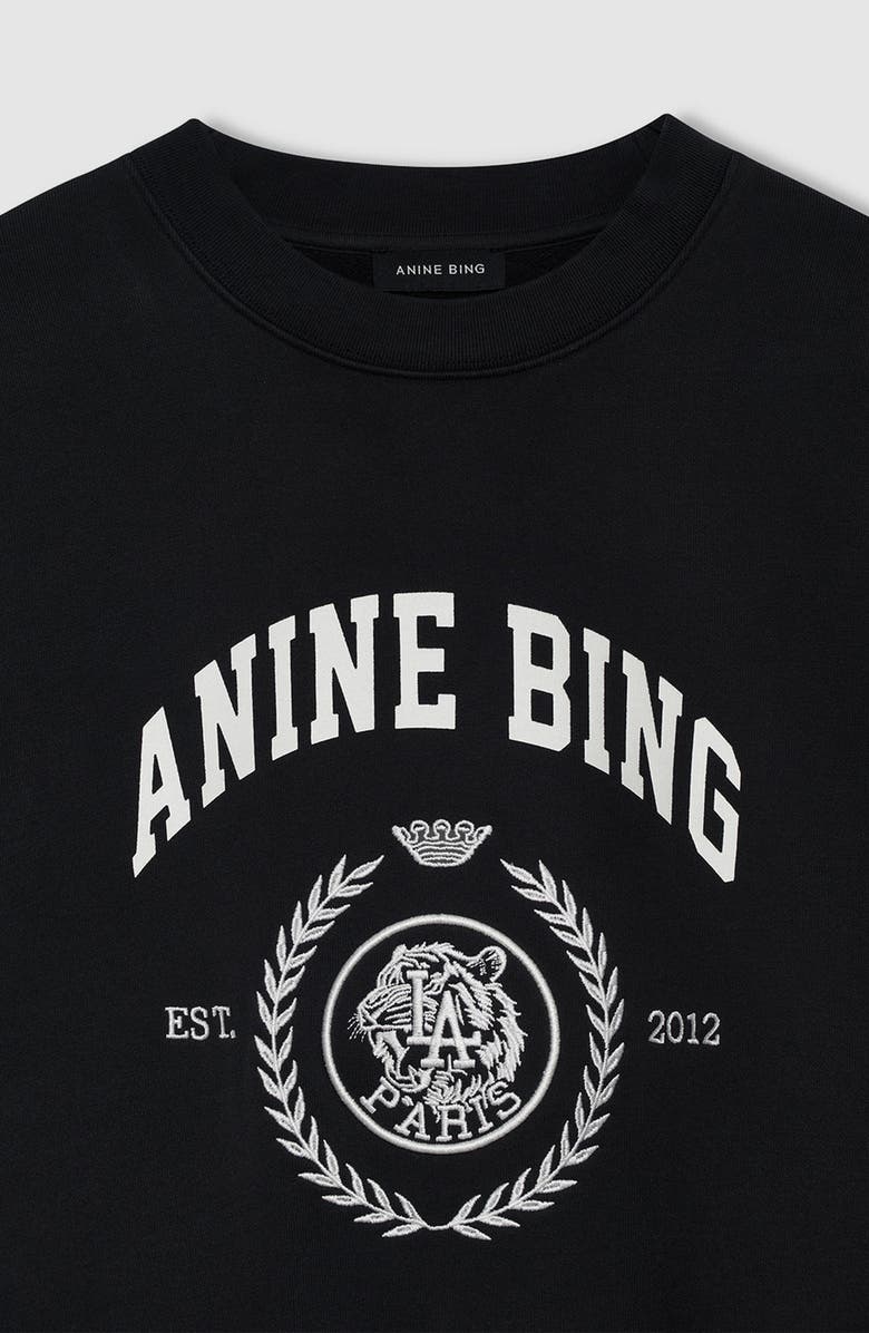 ANINE BING Miles Collegiate Sweatshirt, Alternate, color, Vintage Black
