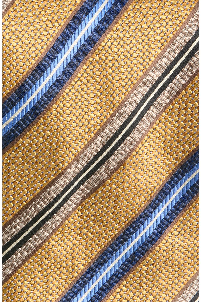 Striped Silk Tie, Alternate, color, YELLOW
