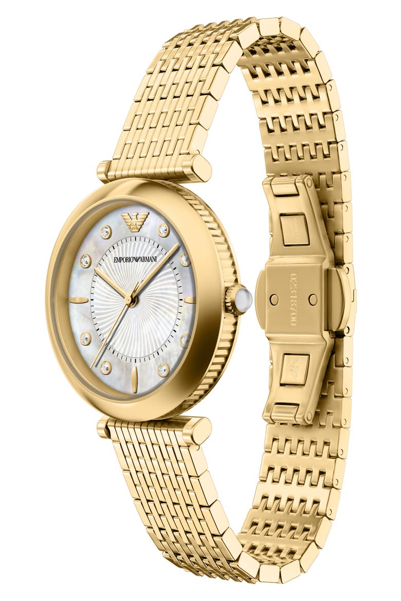 Archelia Mother-of-Pearl Bracelet Watch, 32mm, Alternate, color, GOLD