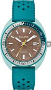 BULOVA Snorkel Sea Turtle Rubber Strap Watch, 41mm