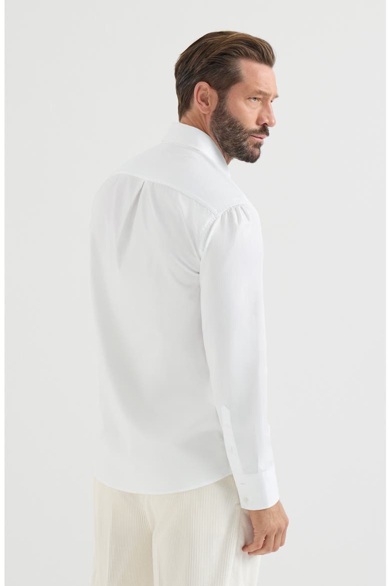 Twill shirt with spread collar, Alternate, color, White