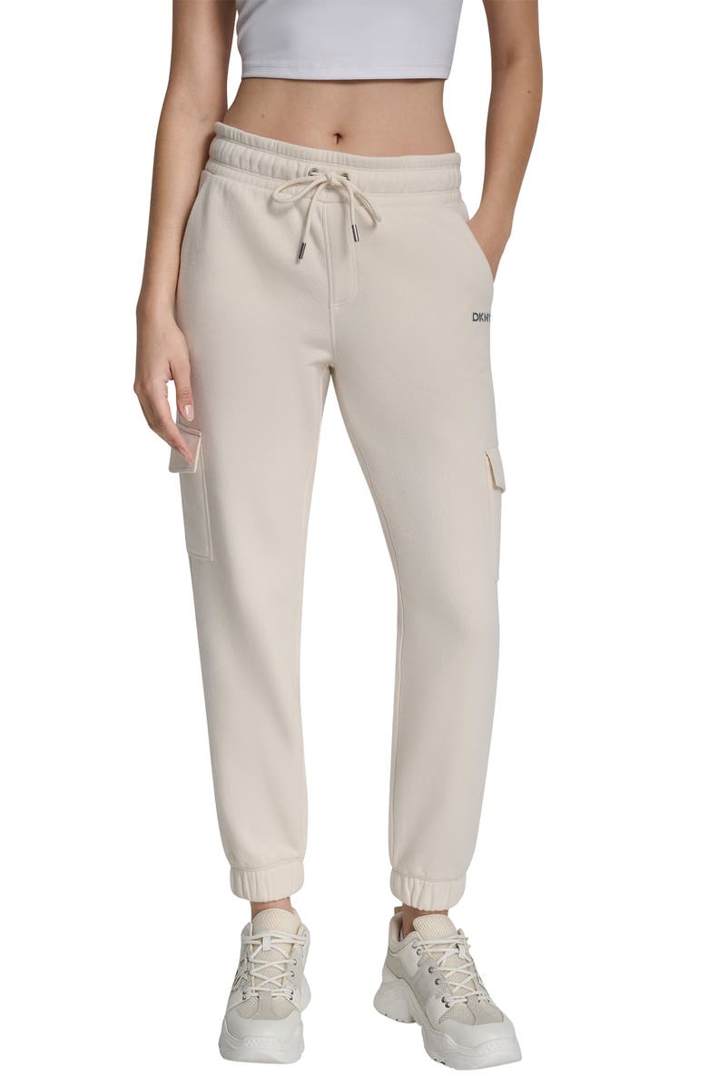 DKNY Slim Fit Cargo Joggers, Main, color, Eggnog