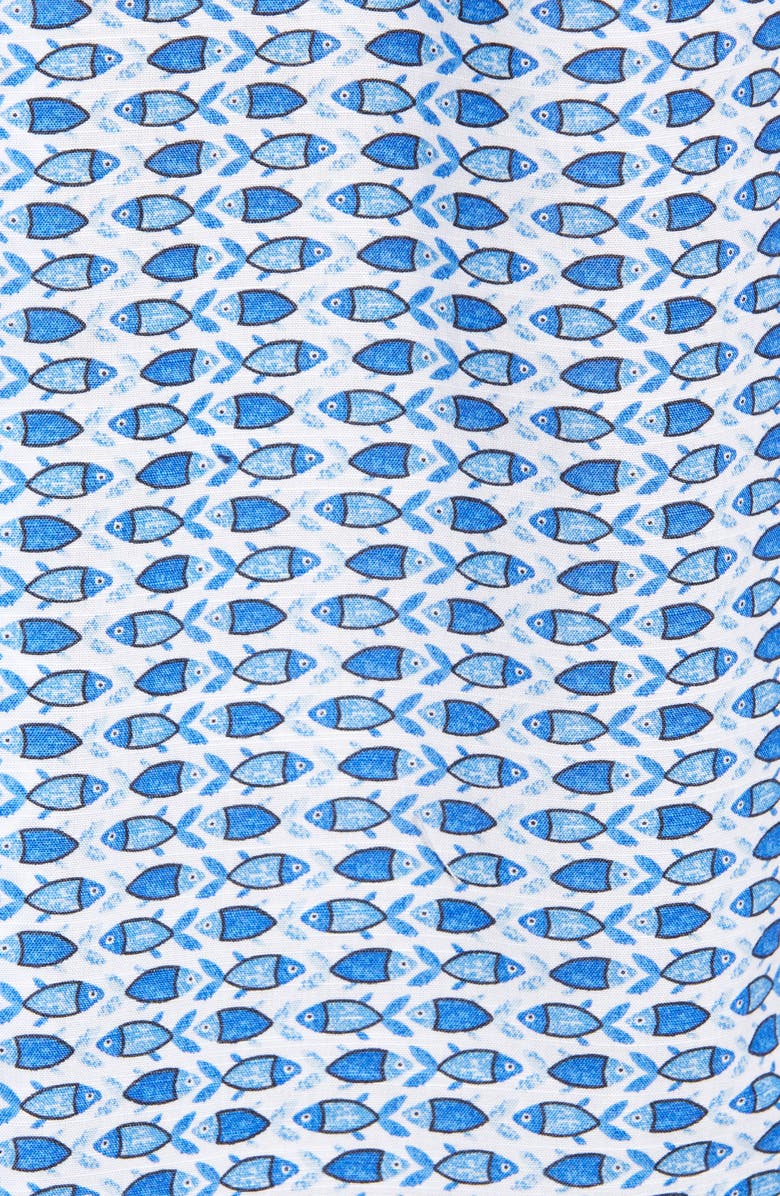 johnnie-O Hangin' Out Arie Fish Print Short Sleeve Button-Up Shirt, Alternate, color, 