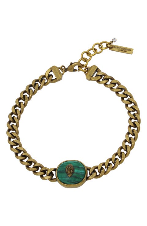 Men's Malachite Pendant Bracelet