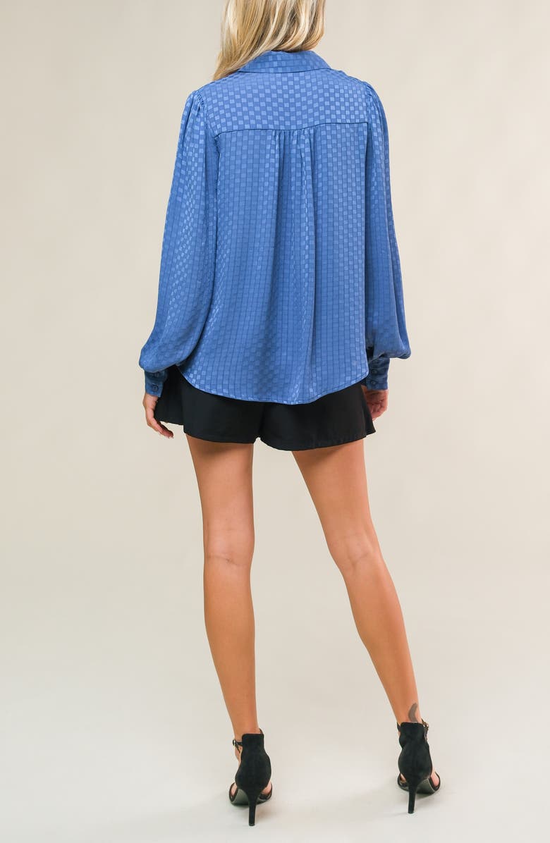 FLYING TOMATO Checkered Long Sleeve Button-Up Shirt, Alternate, color, Steel Blue