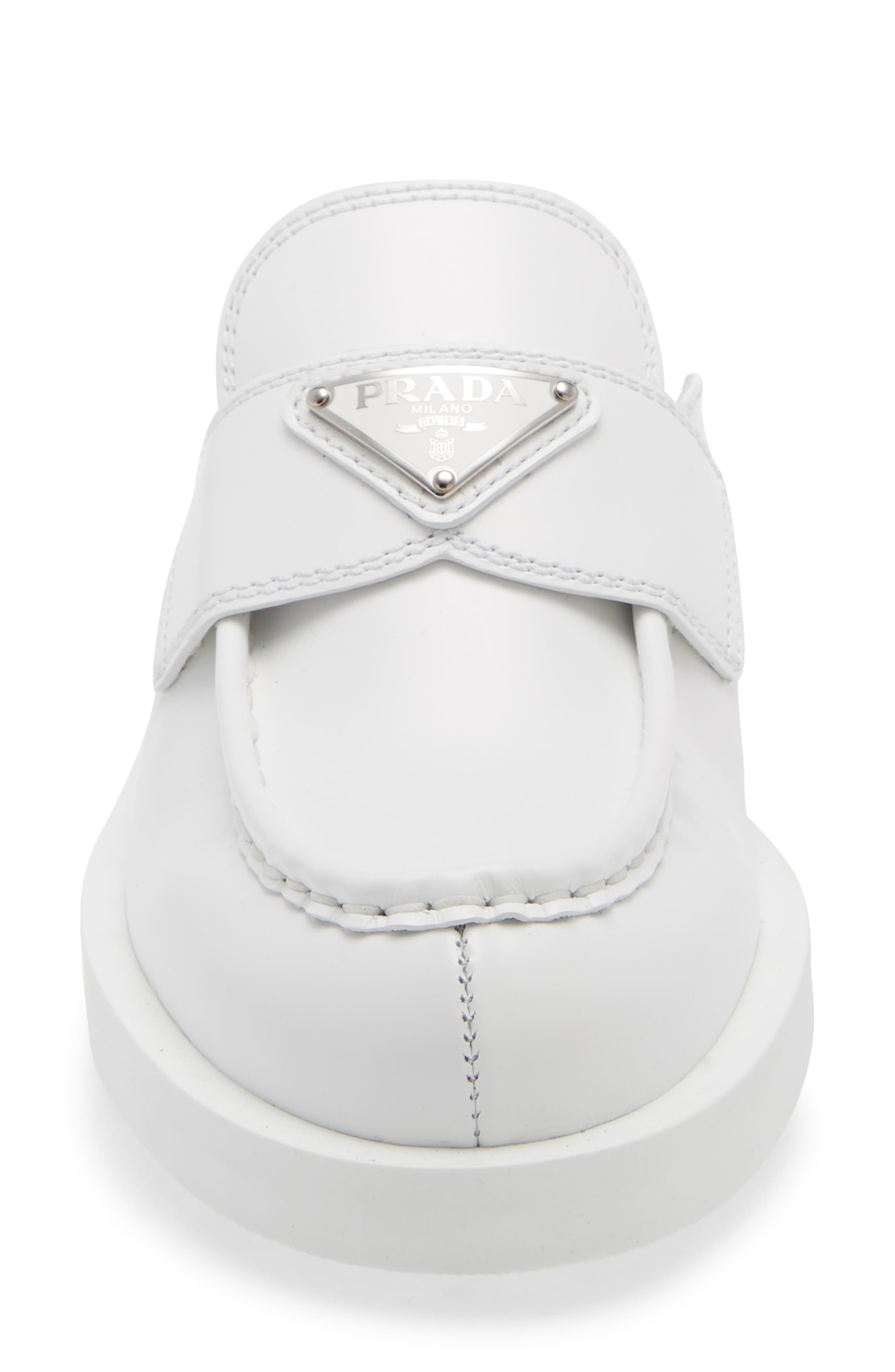 Logo Platform Loafer Mule, Alternate, color, BIANCO