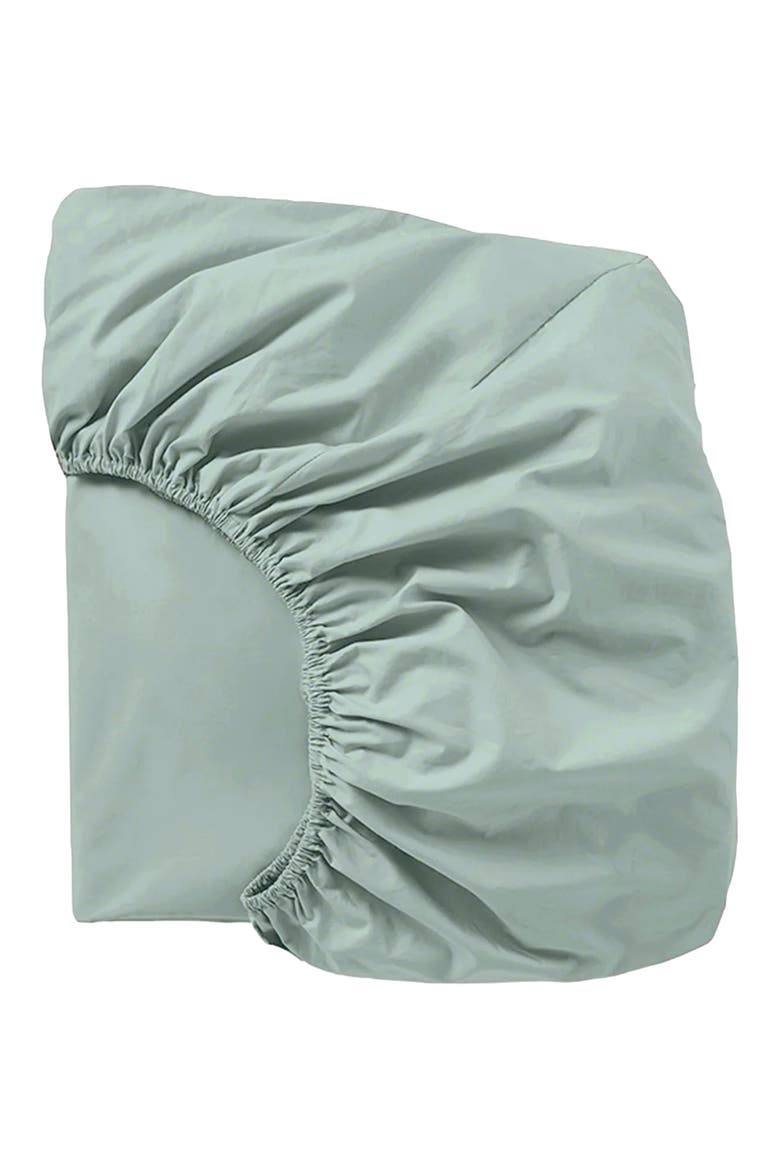 Refined Organic Cotton Percale Fitted Sheet, Main, color, SEAFOAM