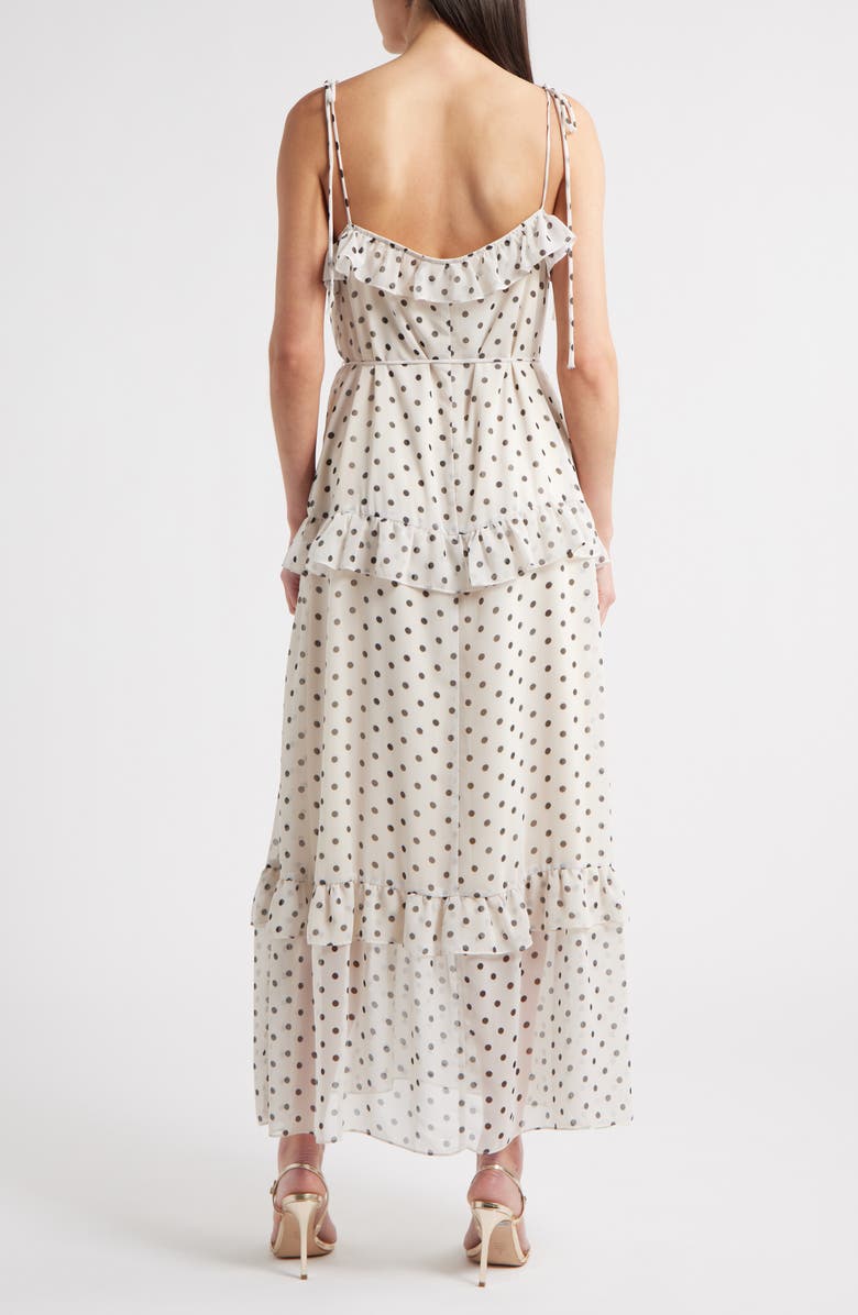 Julia Jordan Polka Dot Tiered Maxi Dress, Alternate, color, White/ Blac